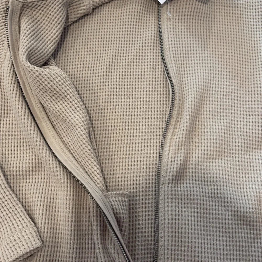 NWT | Gap Kids Waffle Knit Beige Zip-Up Sweater - Size XL